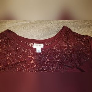 Ava & Viv Burgundy Lace-accented